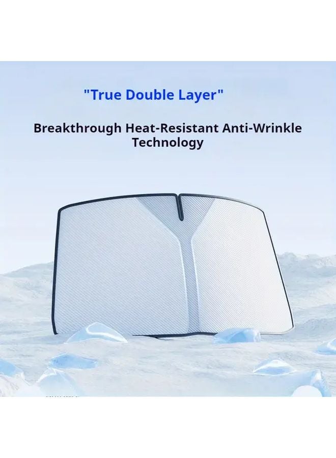 57x31 5in Universal Car Windshield Sunshade Water Repellent Heat Insulation Curtain - Image 5